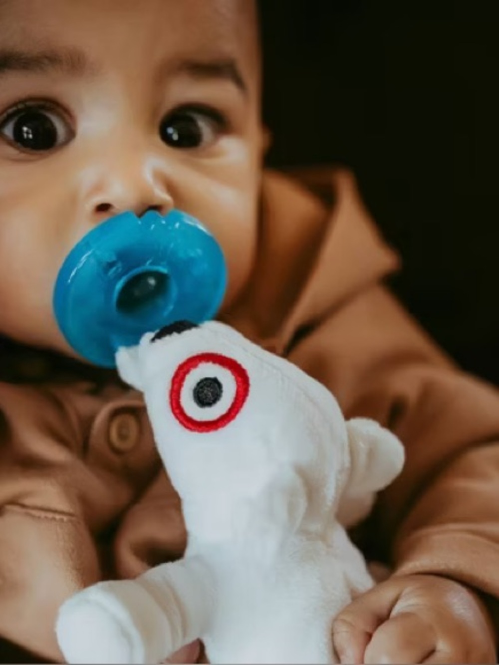 New Target Bullseye Puppy Dog WubbaNub Pacifier